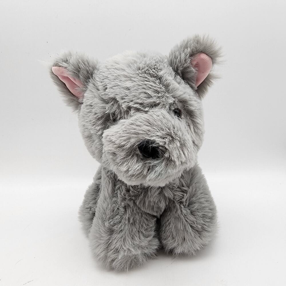 Worlds Softest Dog Plush Stuffed Animal Toy 10" Gray Fur Hard Eyes Phil 4:13